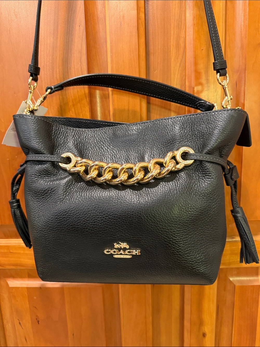 Coach Andy Hand Bag Pebble Leather Black Crossbody CE555 - NWT